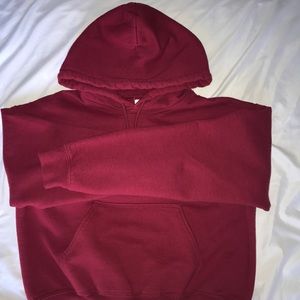 Red Gildan hoodie